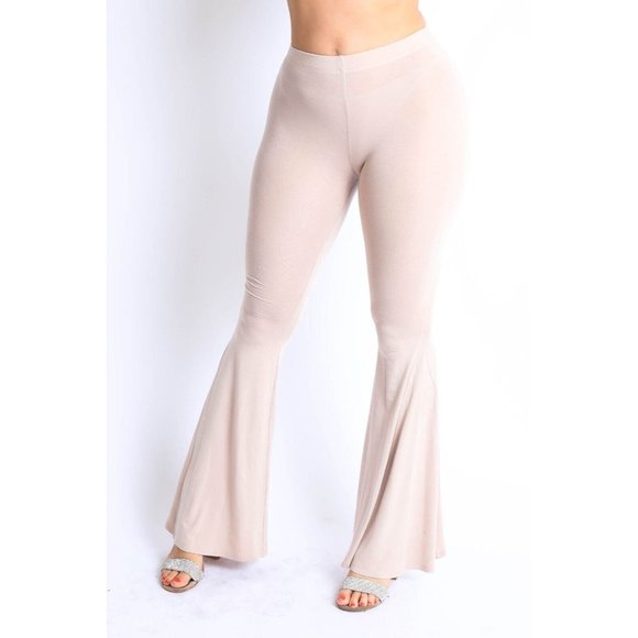 Women's Buttery Soft High Waisted Wide Leg Flared Bell Bottom Pants Yoga Dance - Picture 8 of 9